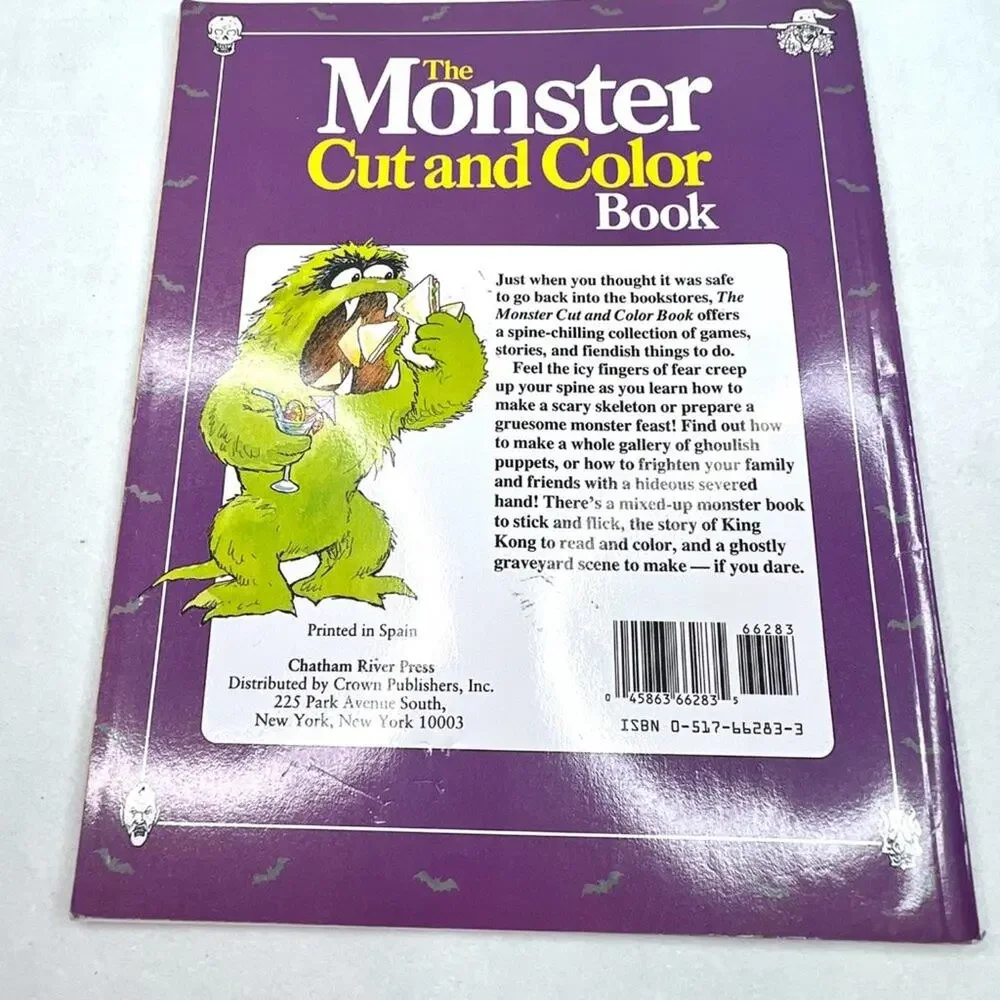 Vintage 1988 The Monster Cut and Color Book